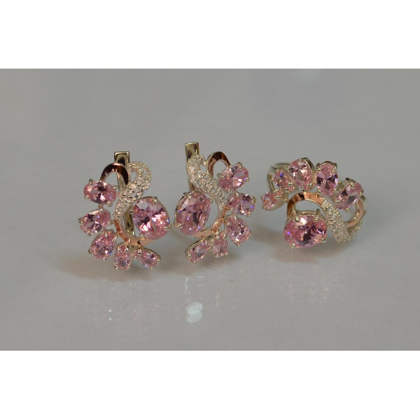 Серебряный набор с золотыми пластинами (153)