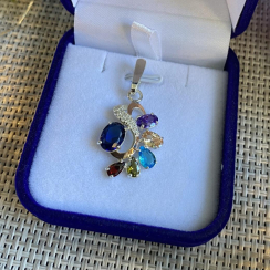 Серебряная подвеска с золотими вставками