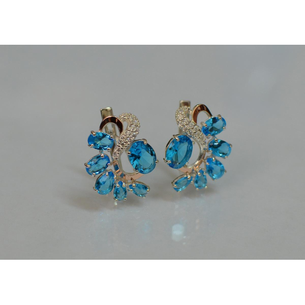 Серебряные серьги с золотыми накладками (153с)