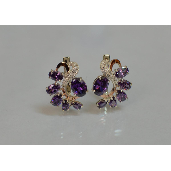 Серебряные серьги с золотыми накладками (153с)