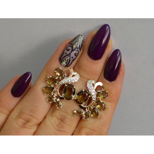 Серебряные серьги с золотыми накладками (153с)