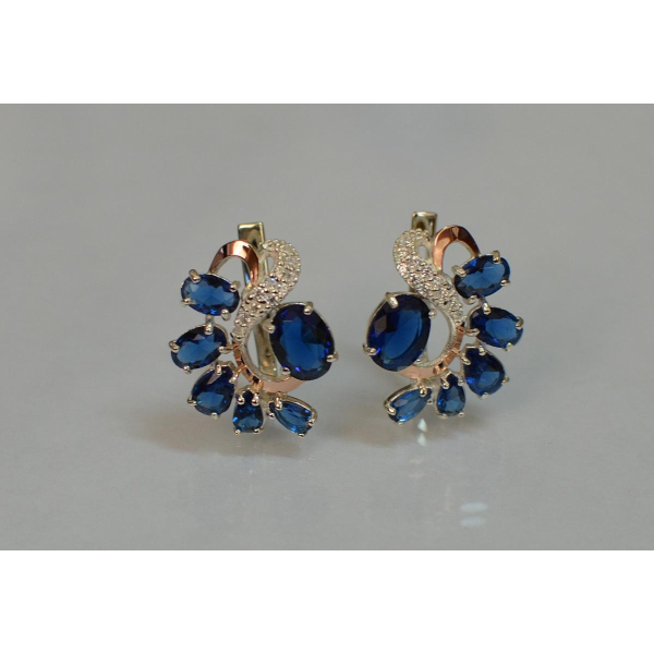 Серебряные серьги с золотыми накладками (153с)