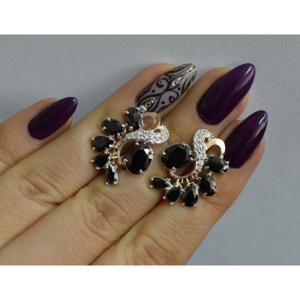 Серебряные серьги с золотыми накладками (153с)