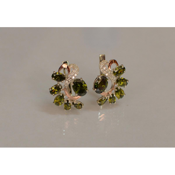 Серебряные серьги с золотыми накладками (153с)