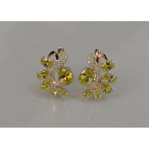 Серебряные серьги с золотыми накладками (153с)