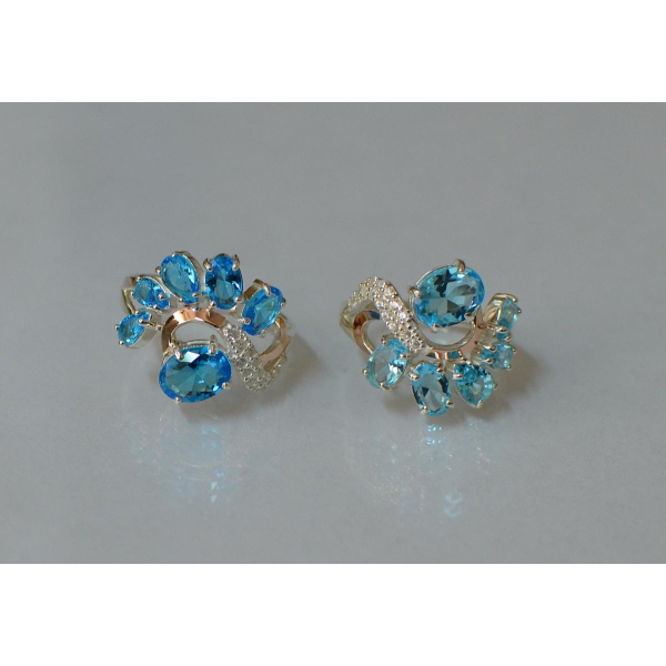 Серебряные серьги с золотыми накладками (153с)