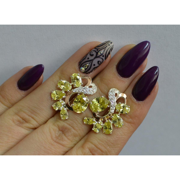 Серебряные серьги с золотыми накладками (153с)