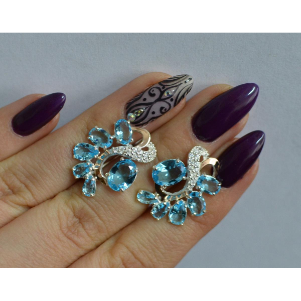 Серебряные серьги с золотыми накладками (153с)