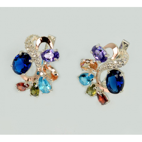 Срібні сережки з золотими накладками