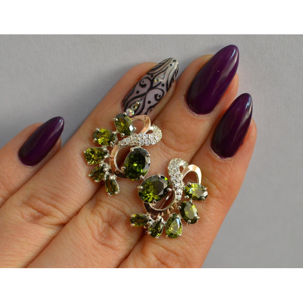 Серебряные серьги с золотыми накладками (153с)