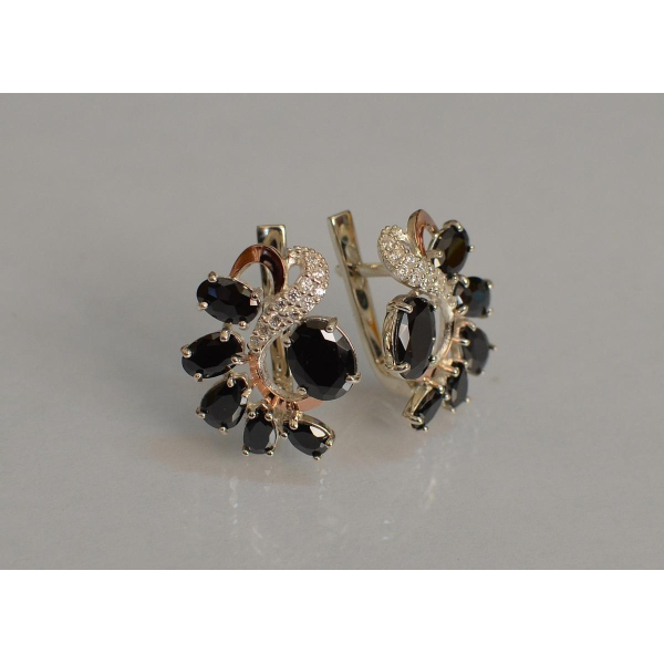 Серебряные серьги с золотыми накладками (153с)