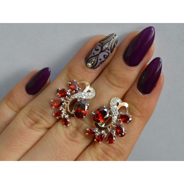 Серебряные серьги с золотыми накладками (153с)