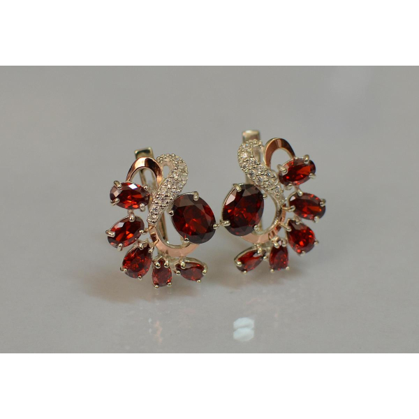 Серебряные серьги с золотыми накладками (153с)