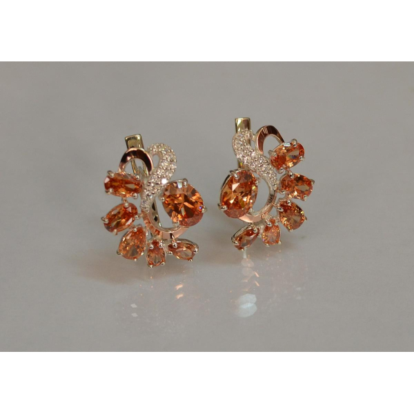 Серебряные серьги с золотыми накладками (153с)