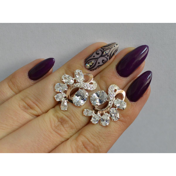 Серебряные серьги с золотыми накладками (153с)