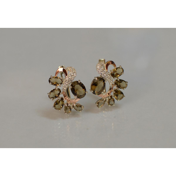 Серебряные серьги с золотыми накладками (153с)