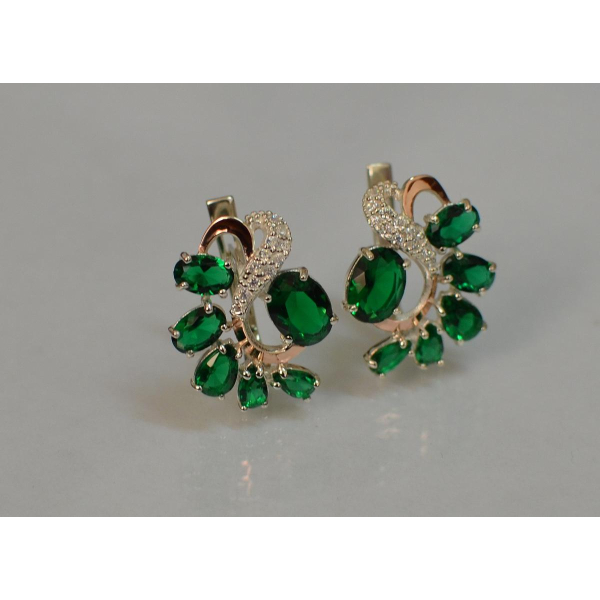 Серебряные серьги с золотыми накладками (153с)