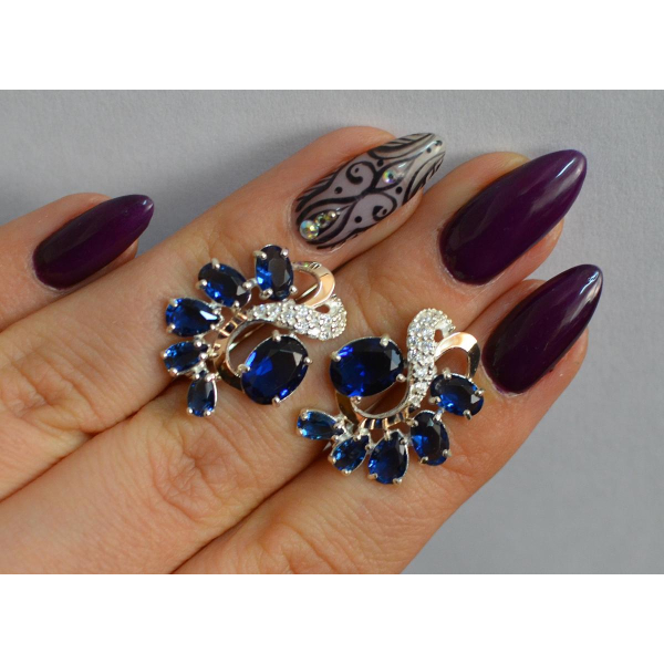 Серебряные серьги с золотыми накладками (153с)