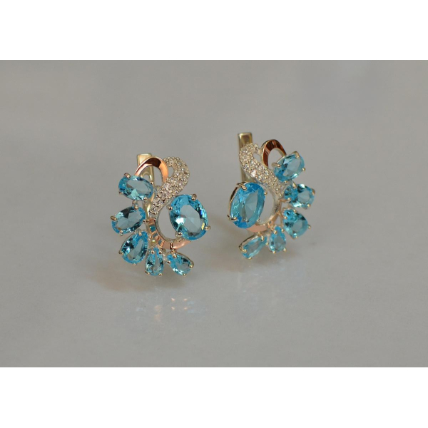 Серебряные серьги с золотыми накладками (153с)