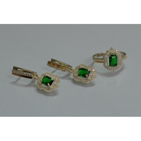 Серебряный набор с золотыми пластинами (154)