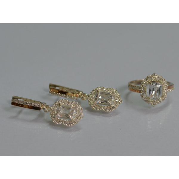 Серебряный набор с золотыми пластинами (154)