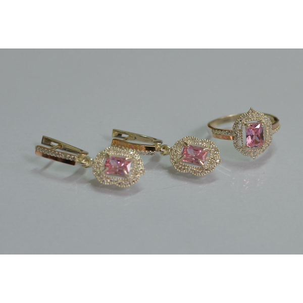 Серебряный набор с золотыми пластинами (154)