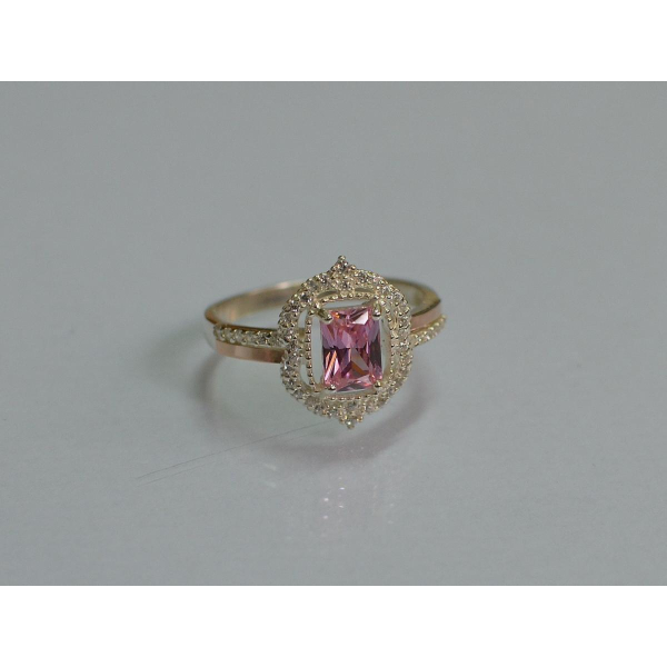 Серебряное кольцо с золотыми вставками (154к)