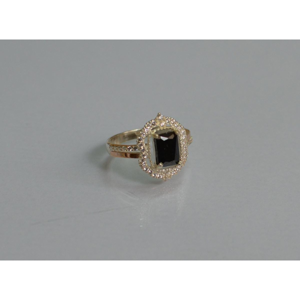 Серебряное кольцо с золотыми вставками (154к)