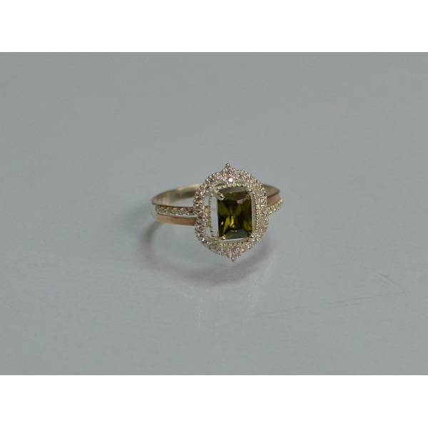 Серебряное кольцо с золотыми вставками (154к)