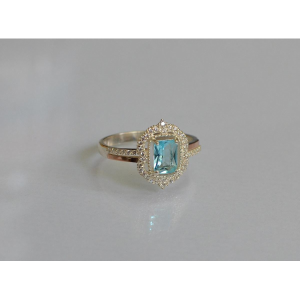 Серебряное кольцо с золотыми вставками (154к)