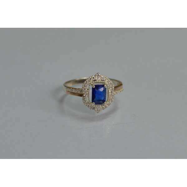 Серебряное кольцо с золотыми вставками (154к)