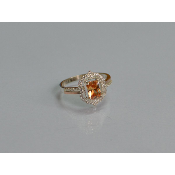 Серебряное кольцо с золотыми вставками (154к)