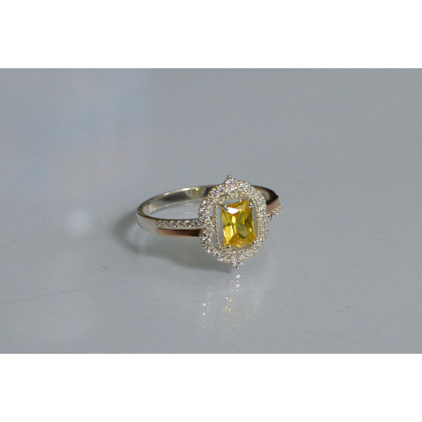 Серебряное кольцо с золотыми вставками (154к)