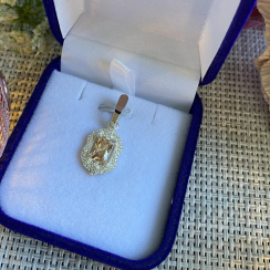 Серебряная подвеска с золотими вставками