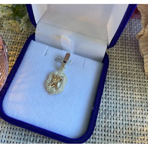 Серебряная подвеска с золотими вставками