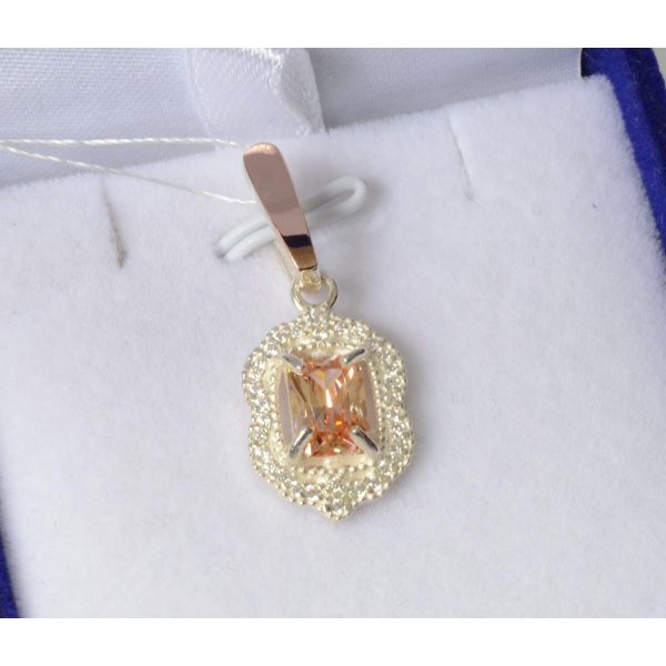 Серебряная подвеска с золотими вставками (154п)