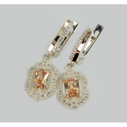 Срібні сережки з золотими вставками