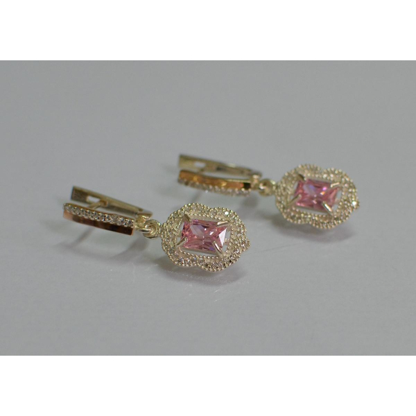 Серебряные серьги с золотыми вставками (154с)