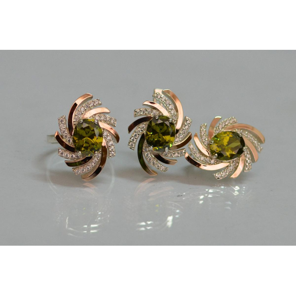 Серебряный набор с золотыми пластинами (156)