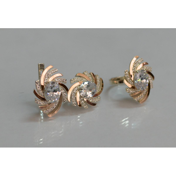 Серебряный набор с золотыми пластинами (156)