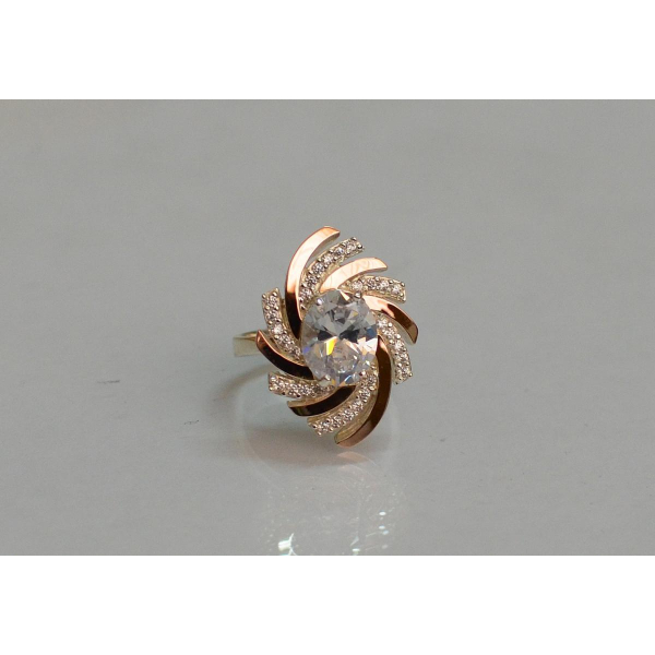 Серебряное кольцо с золотыми вставками (156к)