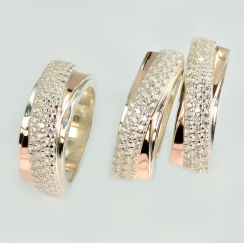 Серебряный набор с золотыми пластинами