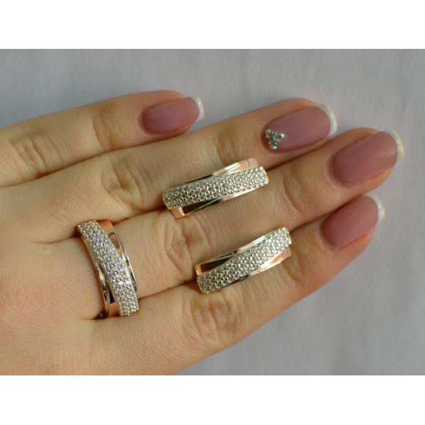 Серебряный набор с золотыми пластинами (157)