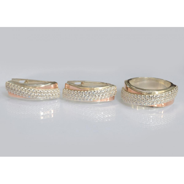 Серебряный набор с золотыми пластинами (157)