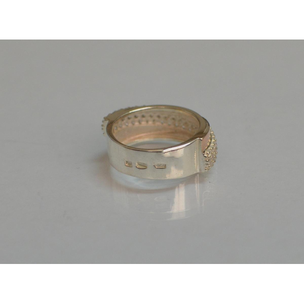 Серебряное кольцо с золотыми вставками (157к)