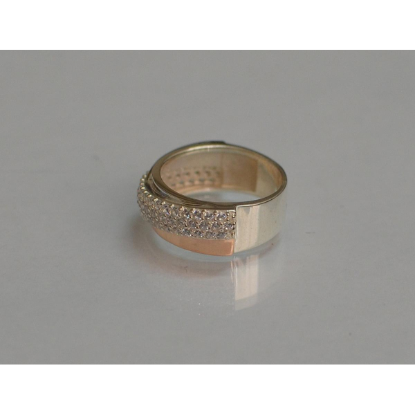 Серебряное кольцо с золотыми вставками (157к)