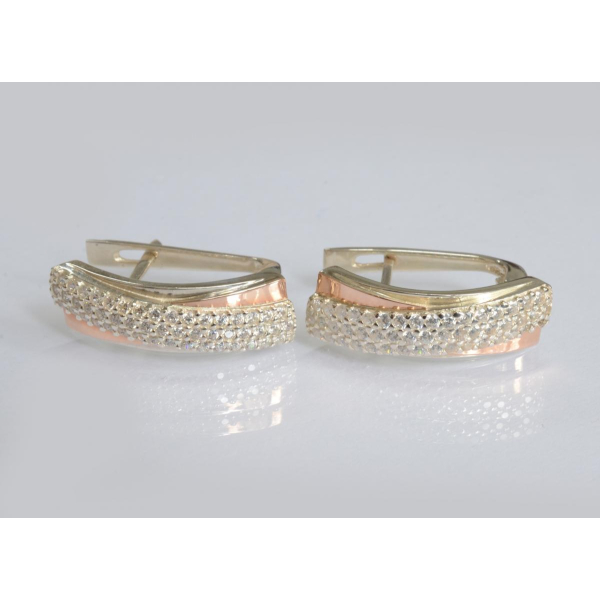 Серебряные серьги с золотыми вставками (157с)