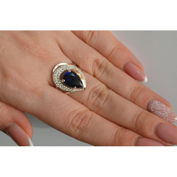 Серебряное кольцо с золотыми вставками (158к)