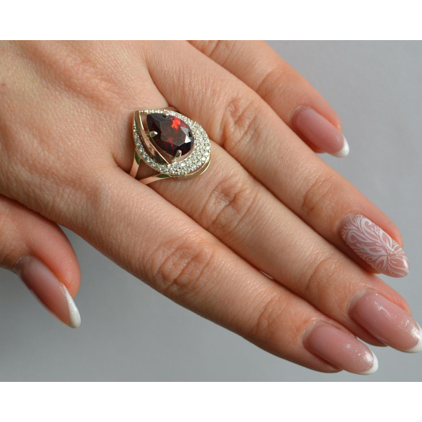 Серебряное кольцо с золотыми вставками (158к)