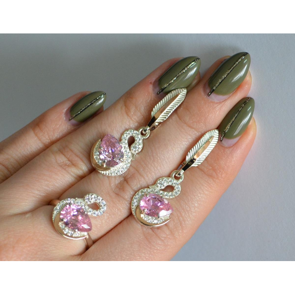 Серебряный набор с золотыми пластинами (160)